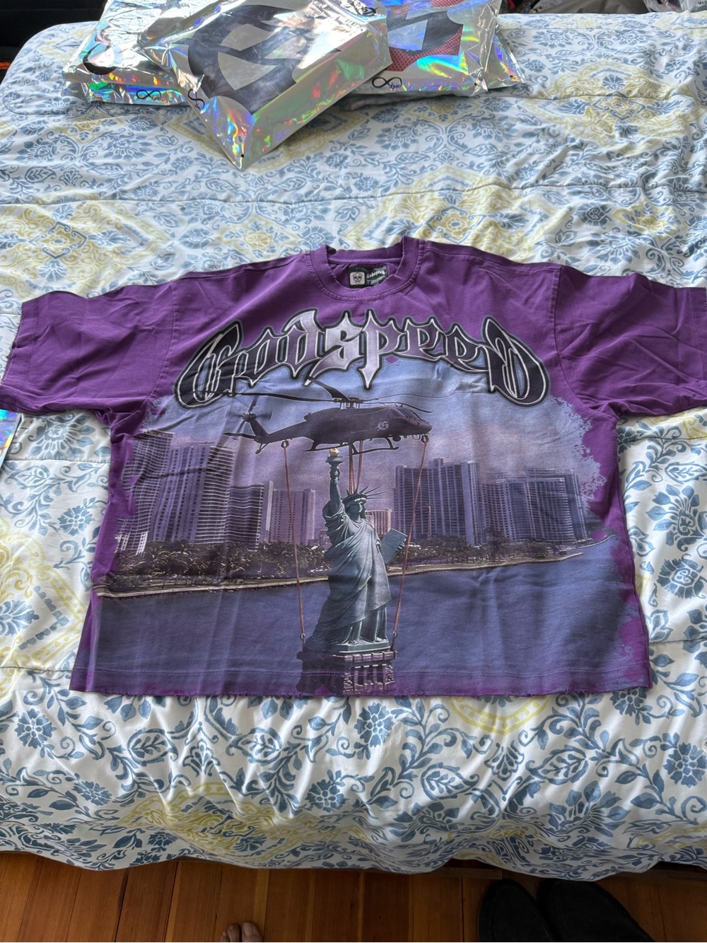 Godspeed Purple Statue Of Liberty Graphic Tee - Rarity Collection